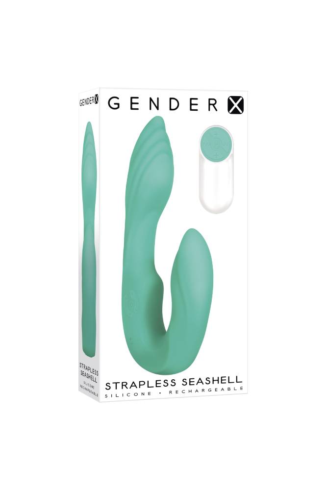 Evolved - Gender X - Strapless Seashell Wearable Dual Vibrator - Teal - Stag Shop