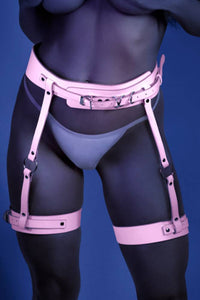Thumbnail for Fantasy Lingerie - Glow - Strapped In Leg Harness - Pink - OS - Stag Shop