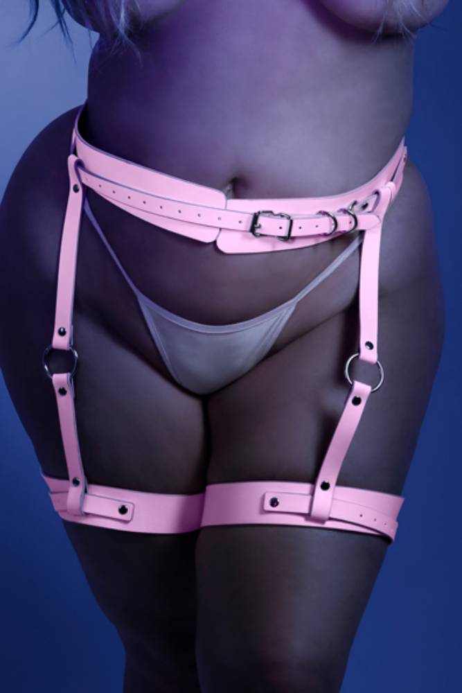 Fantasy Lingerie - Glow - Strapped In Leg Harness - Pink - OS - Stag Shop