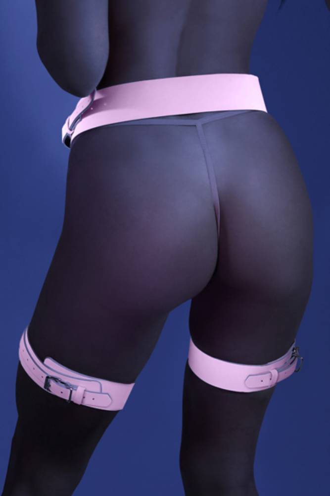 Fantasy Lingerie - Glow - Strapped In Leg Harness - Pink - OS - Stag Shop