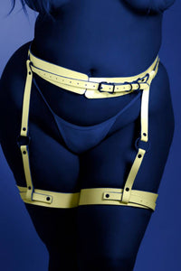 Thumbnail for Fantasy Lingerie - Glow - Strapped In Leg Harness - Pink - OS - Stag Shop