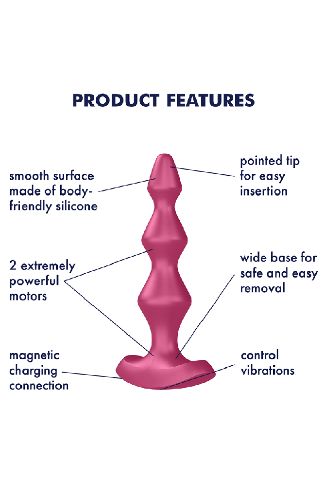 Satisfyer - Lolli 1 - Vibrating Anal Plug - Pink - Stag Shop