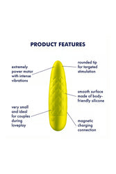 Satisfyer - Ultra Power Bullet 5 - Rechargeable Waterproof Bullet Vibrator - Yellow - Stag Shop