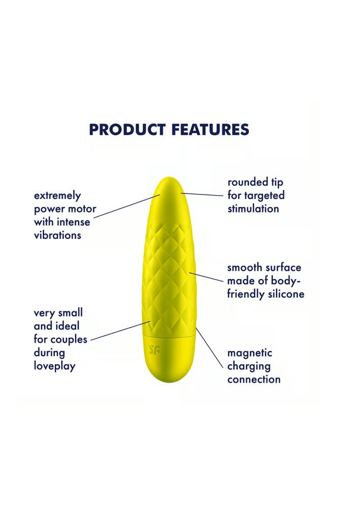 Satisfyer - Ultra Power Bullet 5 - Rechargeable Waterproof Bullet Vibrator - Yellow - Stag Shop