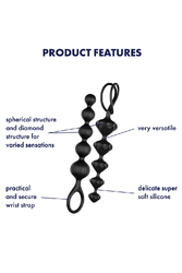 Satisfyer - Love Beads Anal Beads Set - Black - Stag Shop