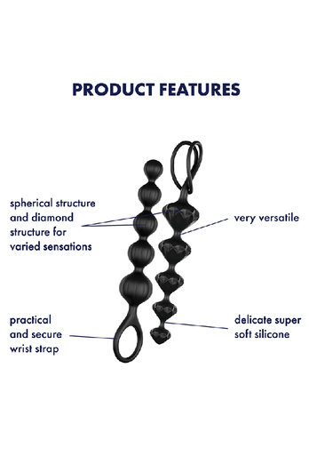 Satisfyer - Love Beads Anal Beads Set - Black - Stag Shop
