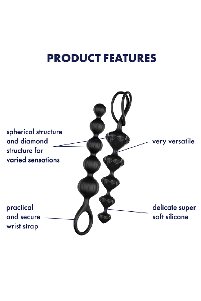 Satisfyer - Love Beads Anal Beads Set - Black - Stag Shop