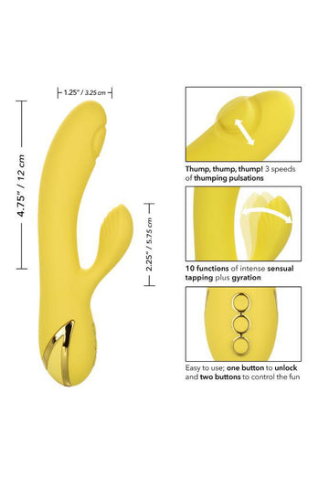 Cal Exotics - California Dreaming - San Diego Seduction Dual Vibrator - Yellow - Stag Shop