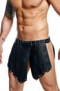 MaleBasics - DNGEON - Roman Leather Warrior Skirt - Black - OS - Stag Shop