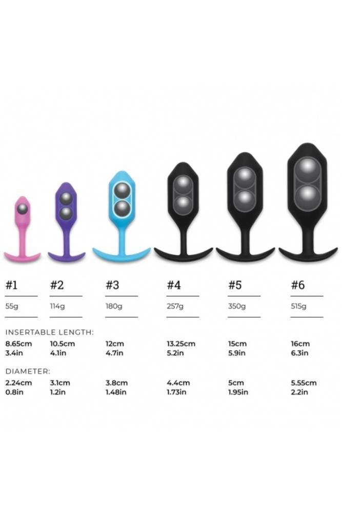 b-Vibe - Snug Plug 6 - Weighted Anal Plug - Black - Stag Shop