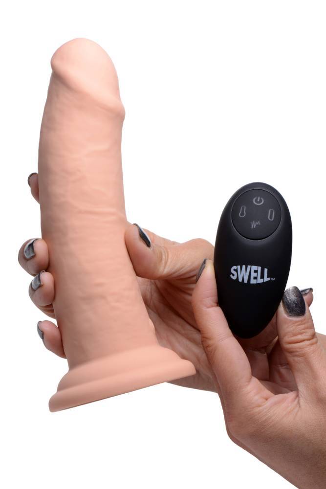 XR Brands - Swell 7X Inflatable Vibrating Silicone Dildo - 7 Inch - Stag Shop