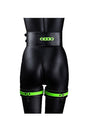 Ouch by Shots Toys - Thigh Cuffs with Belt and Handcuffs - Glow in the Dark - Stag Shop