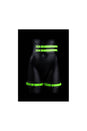 Ouch by Shots Toys - Thigh Cuffs with Belt and Handcuffs - Glow in the Dark - Stag Shop