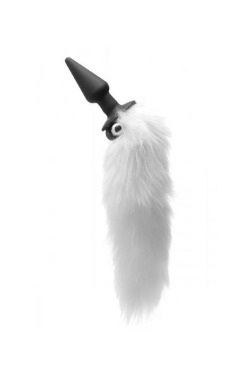 XR Brands - Tailz - White Fox Vibrating Anal Plug - Stag Shop