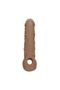 Shots Toys - RealRock - 8 Inch Penis Sleeve with Ball Strap - Tan - Stag Shop