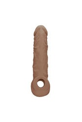 Shots Toys - RealRock - 8 Inch Penis Sleeve with Ball Strap - Tan - Stag Shop