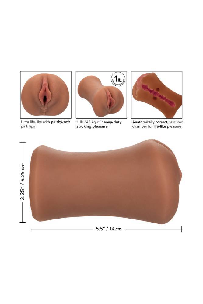 Cal Exotics - Stroke it - Tight Pussy Stroker - Brown - Stag Shop
