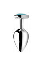 XR Brands - Booty Sparks - Turquoise Heart Shaped Butt Plug - Medium - Stag Shop