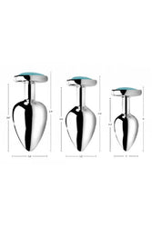 XR Brands - Booty Sparks - Turquoise Heart Shaped Butt Plug - Medium - Stag Shop