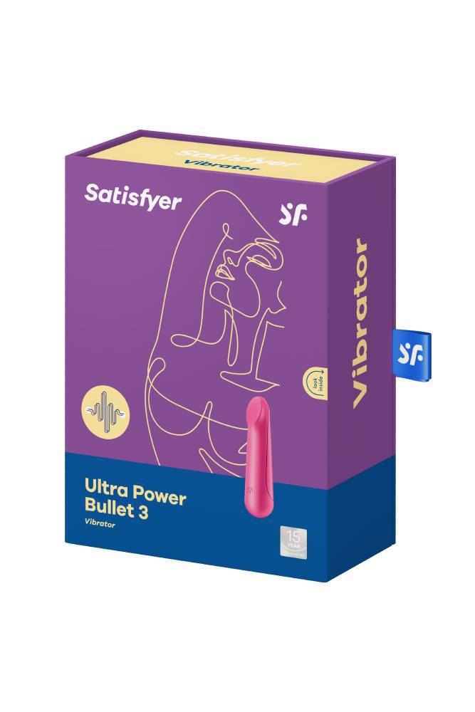 Satisfyer - Ultra Power Bullet 3 - Rechargeable Waterproof Bullet Vibrator - Red - Stag Shop