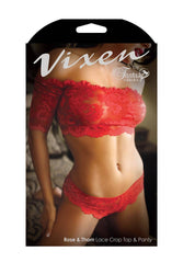 Fantasy Lingerie - V723 - Rose & Thorn Lace Crop Top & Panty Set - Stag Shop