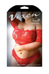 Fantasy Lingerie - V723Q - Rose & Thorn Lace Crop Top & Panty Set - Queen Size - Stag Shop