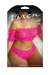 Fantasy Lingerie - V723-LUPQ - Hypnotized Lace Crop Top & Panty Set - Queen Size - Stag Shop