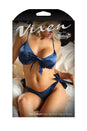Fantasy Lingerie - V742 - Girl U Want Satin Tie Front Top & Panty - Navy - Stag Shop