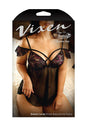 Fantasy Lingerie - V769Q - Dream Lover Floral Babydoll & Panty - Black/Pink - Queen Size - Stag Shop