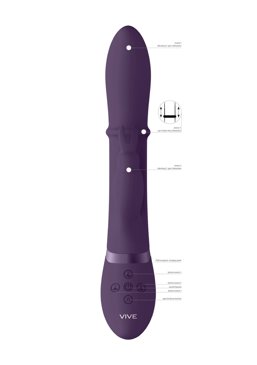 Shots Toys - VIVE - Halo - Stimulating Ring Rabbit Vibrator - Purple - Stag Shop