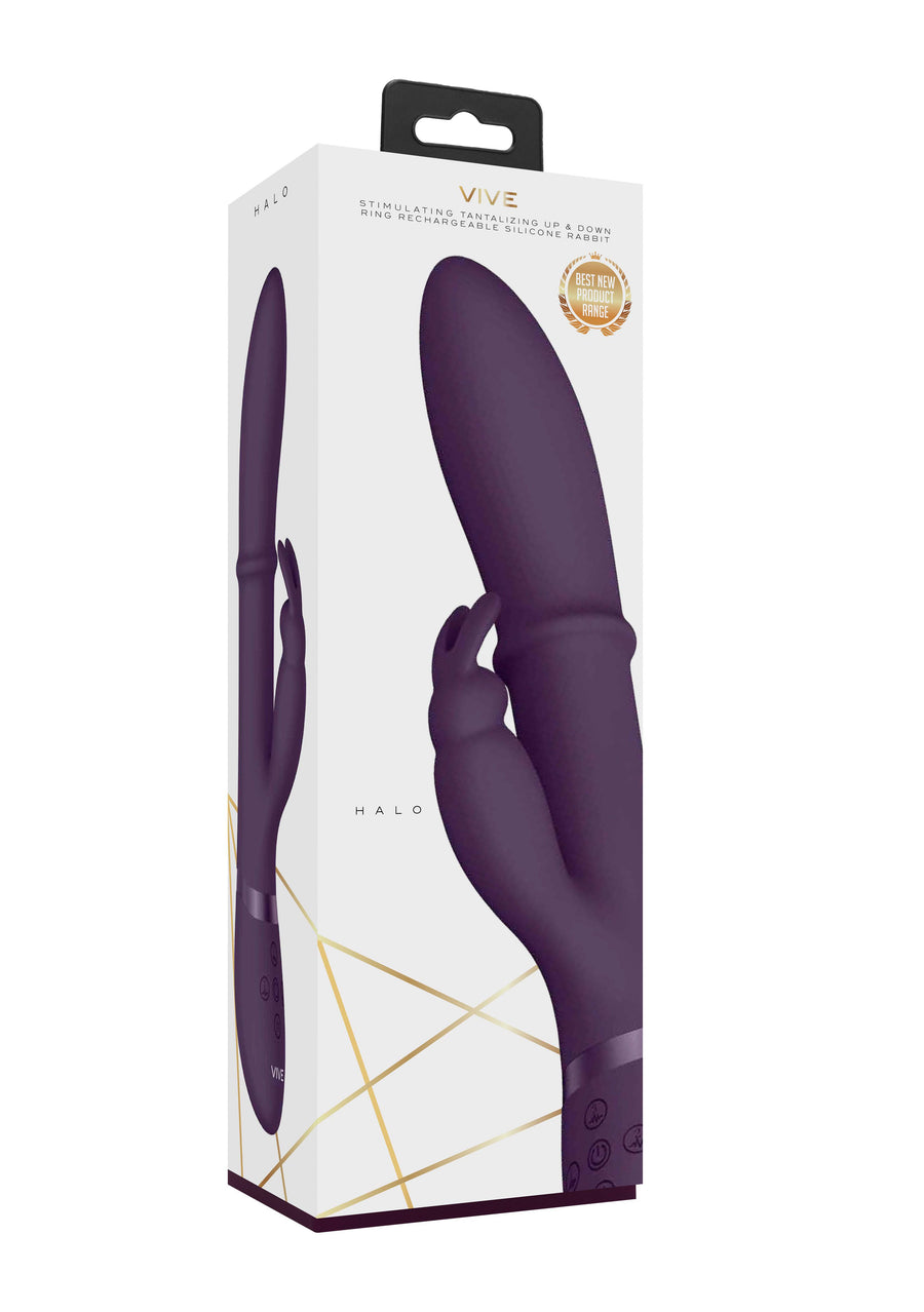 Shots Toys - VIVE - Halo - Stimulating Ring Rabbit Vibrator - Purple - Stag Shop