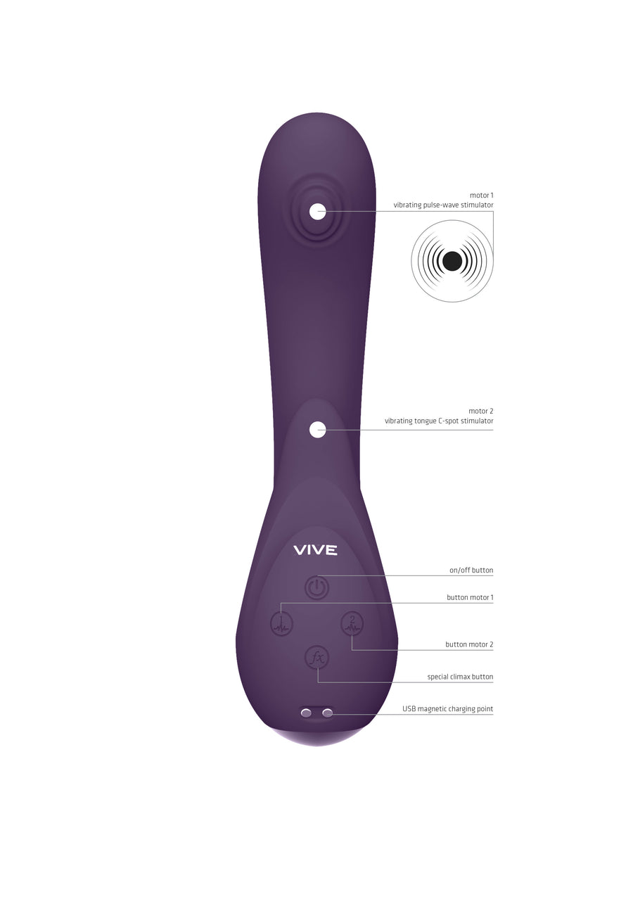 Shots Toys - VIVE - Miki - Pulse Wave & Flickering G-Spot Vibrator - Purple - Stag Shop