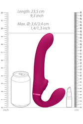 Shots Toys - VIVE - Ai Dual Vibrating & Air Wave Tickler Strapless Strap On - Pink - Stag Shop