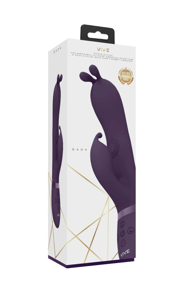 Shots Toys - VIVE - Gada Rabbit Vibrator with Pulse Wave Shaft - Purple - Stag Shop
