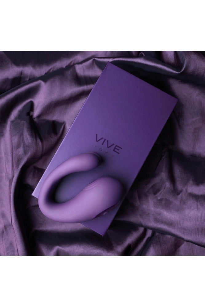 Shots Toys - VIVE - Yoko Dual Prong Vibrator with Clitoral Pulse Wave - Purple - Stag Shop