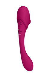 Shots Toys - VIVE - Mirai  Double Ended Pulse Wave & Air Wave Bendable Vibrator - Pink - Stag Shop