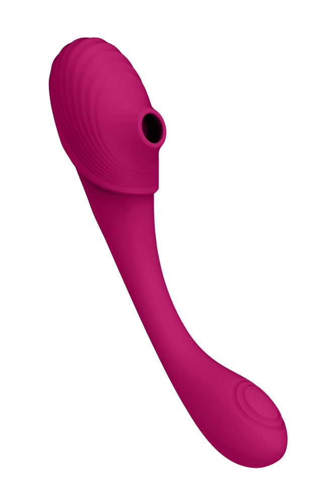 Shots Toys VIVE Mirai Double Ended Pulse Wave Air Wave Bendable Vibrator Pink