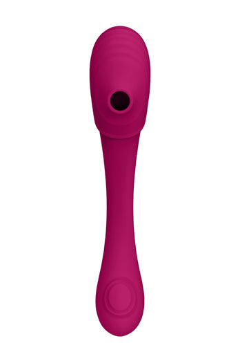 Shots Toys - VIVE - Mirai  Double Ended Pulse Wave & Air Wave Bendable Vibrator - Pink - Stag Shop