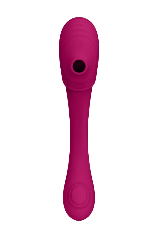 Shots Toys - VIVE - Mirai  Double Ended Pulse Wave & Air Wave Bendable Vibrator - Pink - Stag Shop