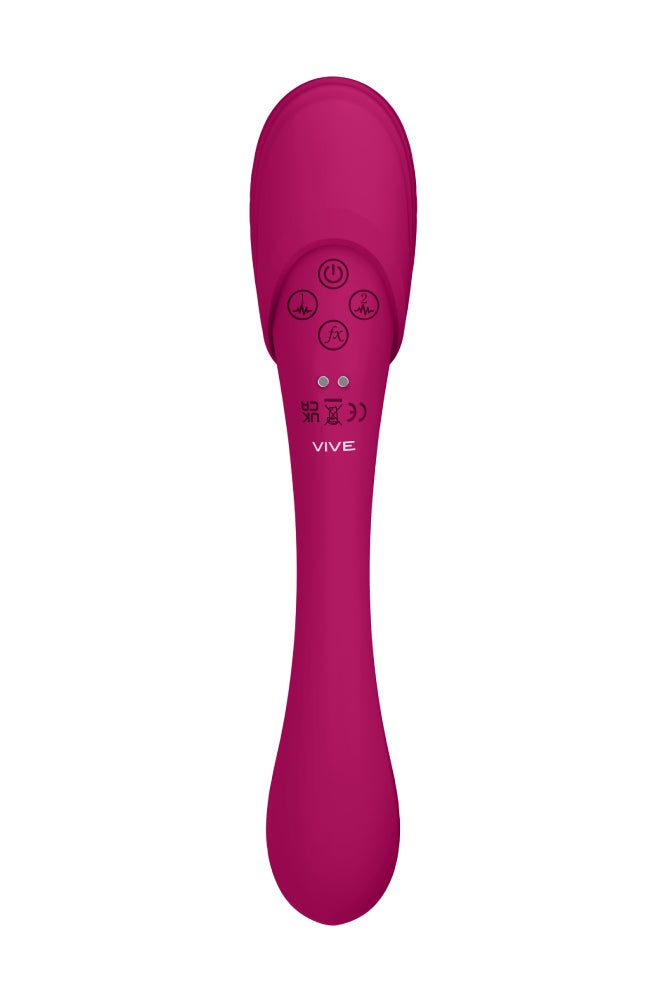 Shots Toys - VIVE - Mirai  Double Ended Pulse Wave & Air Wave Bendable Vibrator - Pink - Stag Shop