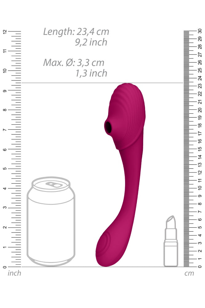 Shots Toys - VIVE - Mirai  Double Ended Pulse Wave & Air Wave Bendable Vibrator - Pink - Stag Shop