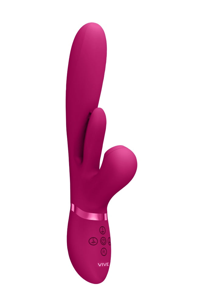 Shots Toys - VIVE - Ena Thrusting Vibrator with Flapping Tongue & Air Wave Stimulator - Pink - Stag Shop