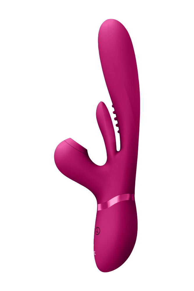 Shots Toys - VIVE - Ena Thrusting Vibrator with Flapping Tongue & Air Wave Stimulator - Pink - Stag Shop