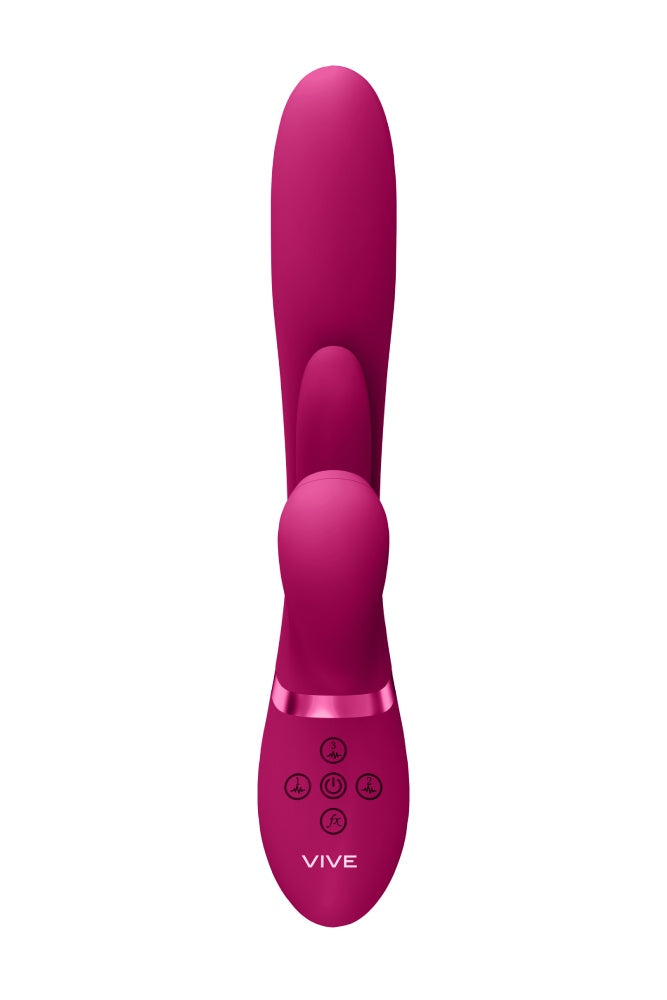 Shots Toys - VIVE - Ena Thrusting Vibrator with Flapping Tongue & Air Wave Stimulator - Pink - Stag Shop