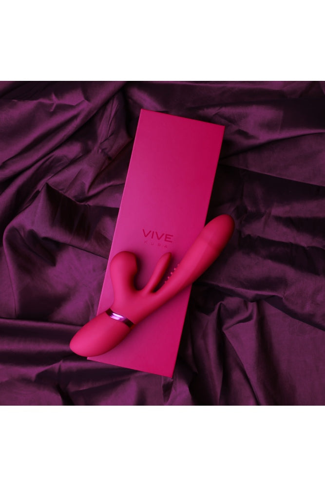 Shots Toys - VIVE - Ena Thrusting Vibrator with Flapping Tongue & Air Wave Stimulator - Pink - Stag Shop