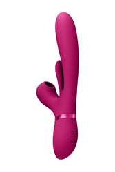 Shots Toys - VIVE - Ena Thrusting Vibrator with Flapping Tongue & Air Wave Stimulator - Pink - Stag Shop