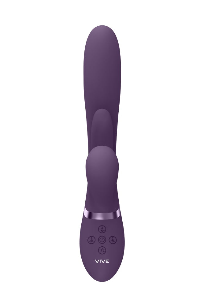 Shots Toys VIVE Kura Thrusting Vibrator with Flapping Tongue Air Wave Stimulator Purple