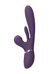 Shots Toys - VIVE - Kura Thrusting Vibrator with Flapping Tongue & Air Wave Stimulator - Purple - Stag Shop