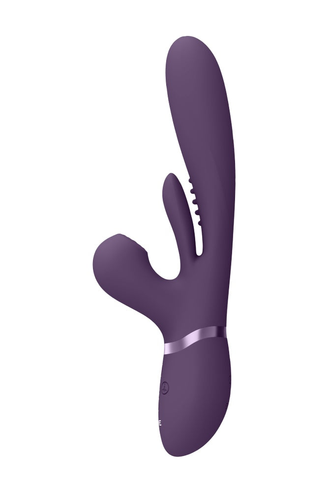 Shots Toys - VIVE - Kura Thrusting Vibrator with Flapping Tongue & Air Wave Stimulator - Purple - Stag Shop