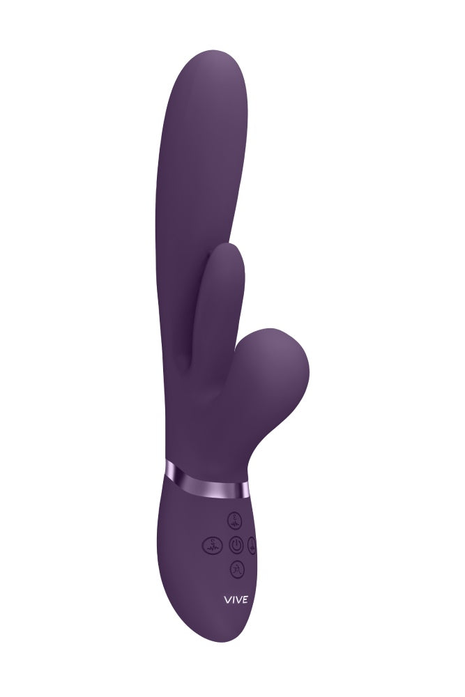 Shots Toys VIVE Kura Thrusting Vibrator with Flapping Tongue Air Wave Stimulator Purple